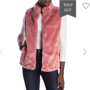 J. Crew Pink Fur Vest